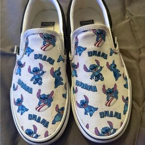 Disney Blue and White Stitch Sneakers Slip-On